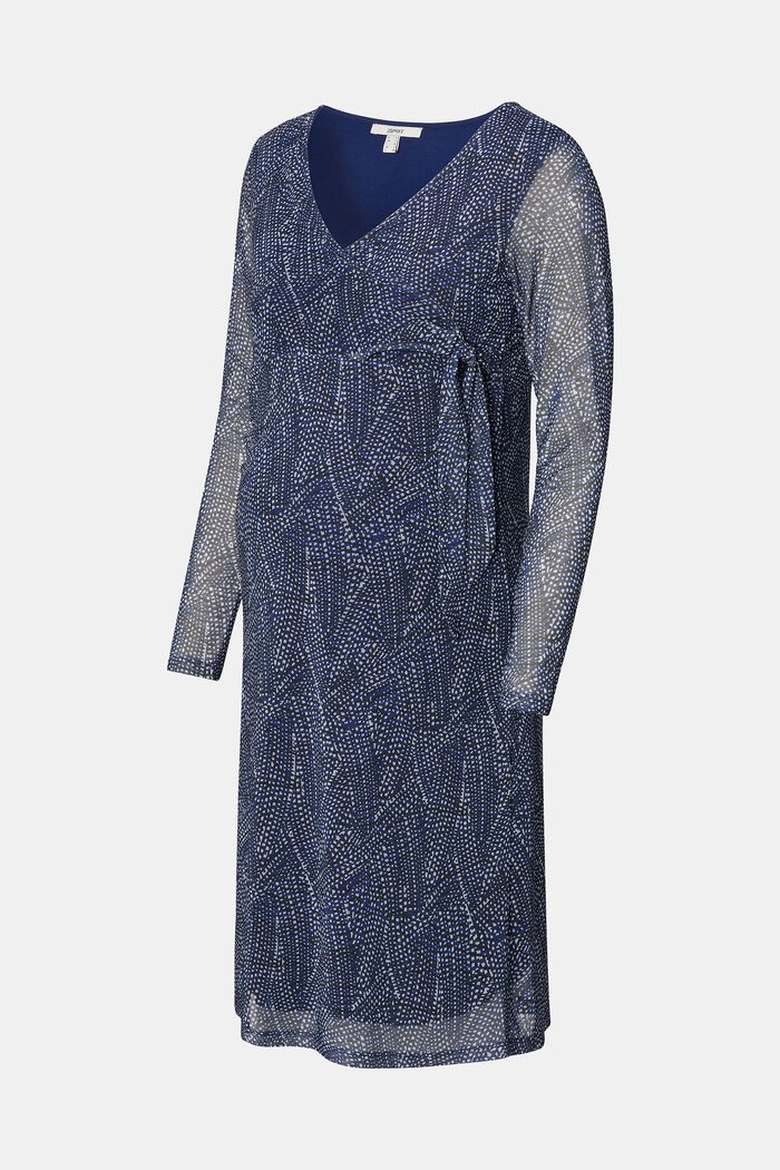 MATERNITY Ciążowa sukienka mini o kopertowym fasonie, DARK BLUE, detail image number 5