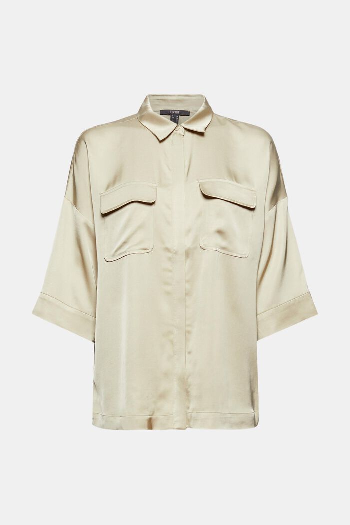 Bluzka koszulowa z LENZING™ ECOVERO™, DUSTY GREEN, detail image number 6
