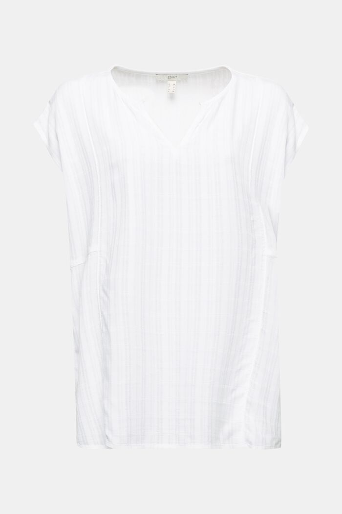 Fakturowana bluzka z LENZING™ ECOVERO™, WHITE, detail image number 0