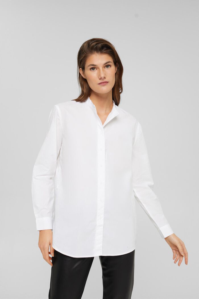 Bluzka koszulowa ze stójką, bawełna organiczna