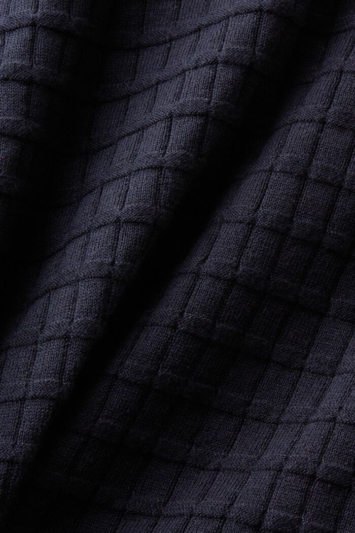 Sweter z fakturowanej dzianiny, NAVY, detail image number 6