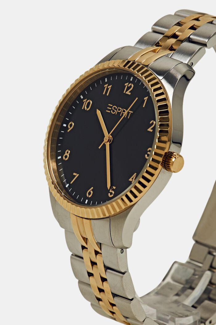 Zegarek ze stali nierdzewnej z dwukolorową bransoletką, GOLD, detail image number 1
