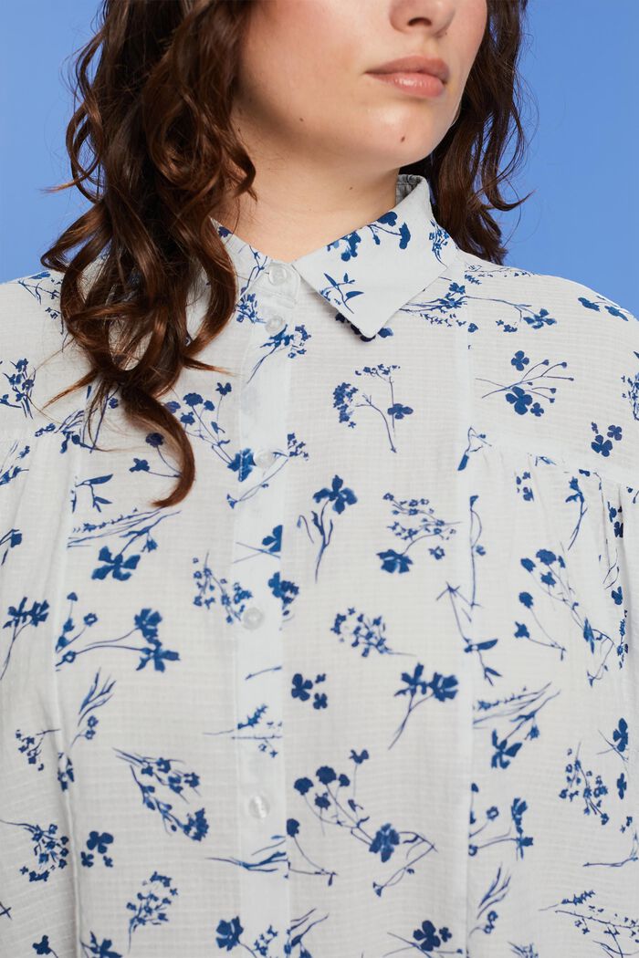 PLUS SIZE bluzka koszulowa oversize, 100% bawełny, OFF WHITE, detail image number 3