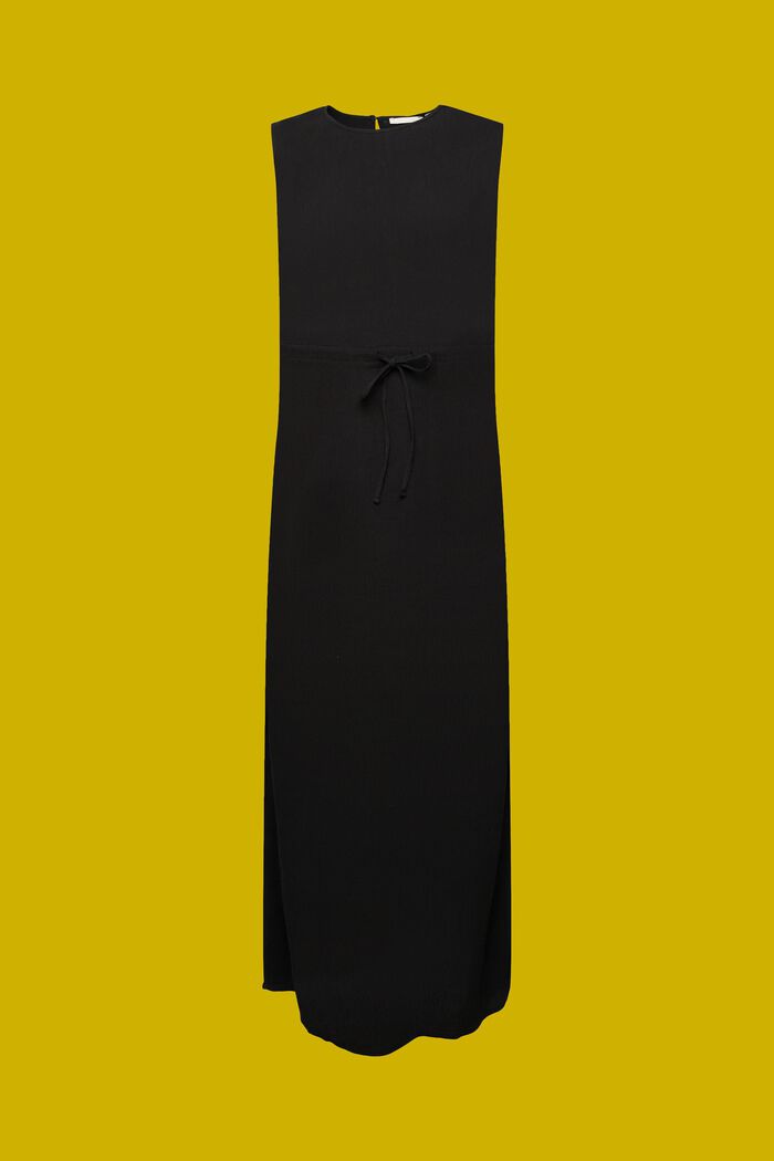 Marszczona sukienka maxi, BLACK, detail image number 7