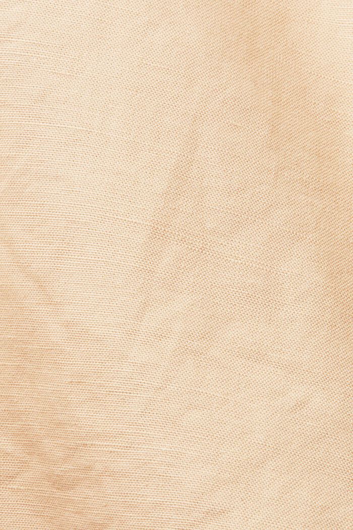 Szorty z wiązanym paskiem, mieszanka bawełny i lnu, SAND, detail image number 5