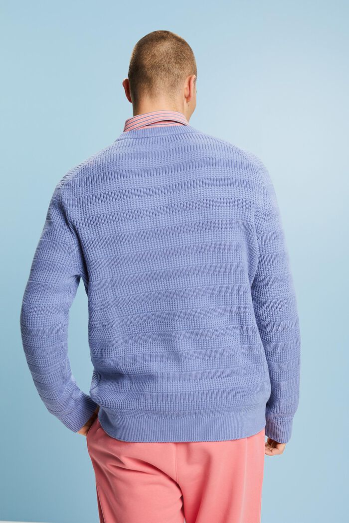 Fakturowany sweter z okrągłym dekoltem, BLUE LAVENDER, detail image number 3