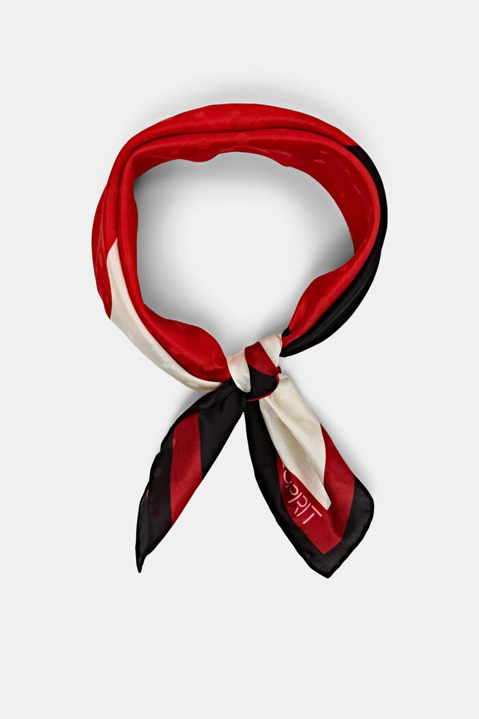 Kwadratowa bandana z nadrukiem miks z jedwabiem, RED, detail image number 0