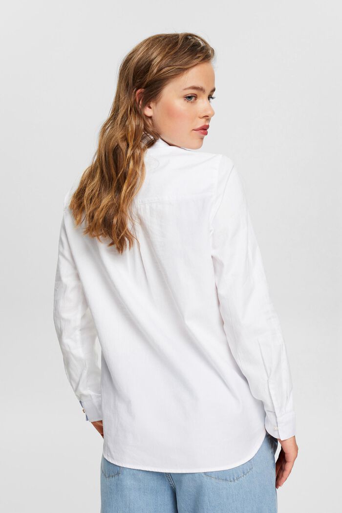 Bluzka koszulowa ze 100% bawełny, WHITE, detail image number 4