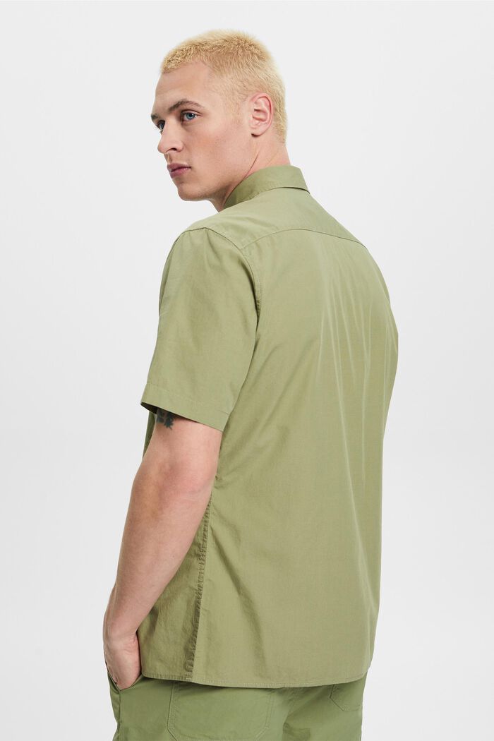 Koszula z ekologicznej bawełny z krótkimi rękawami, LIGHT KHAKI, detail image number 3