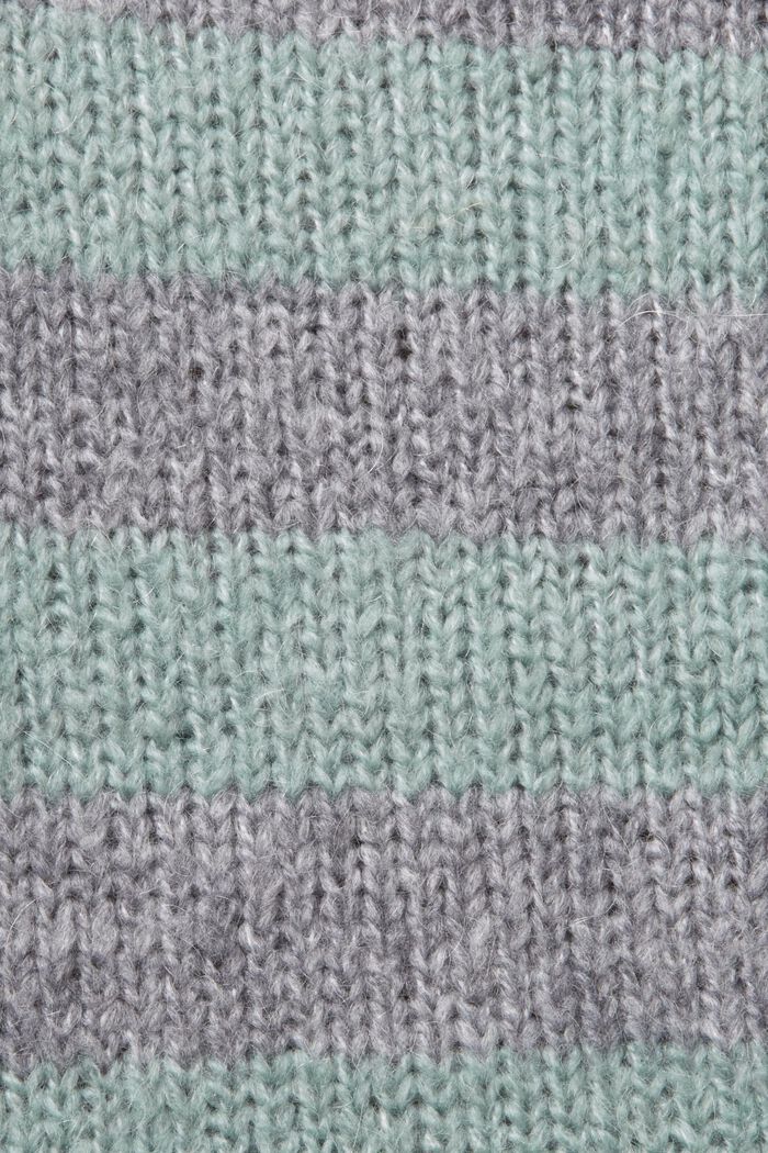 Sweter w paski z mieszanki z wełną i moherem, MEDIUM GREY, detail image number 5