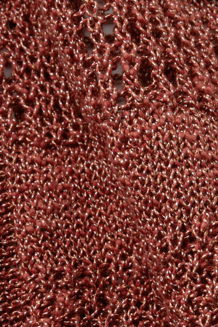 Sweter bez rękawów z muliny, mieszanka bawełniana, TERRACOTTA, detail image number 4