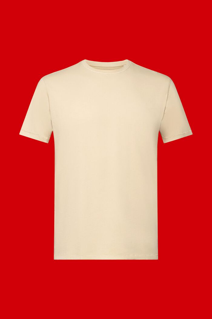 T-shirt z efektem sprania, 100% bawełny, SAND, detail image number 6