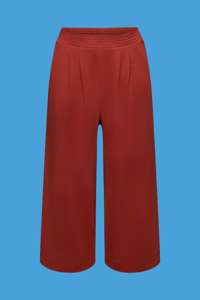 Skrócone spodnie z dżerseju, 100% bawełna, TERRACOTTA, detail image number 7