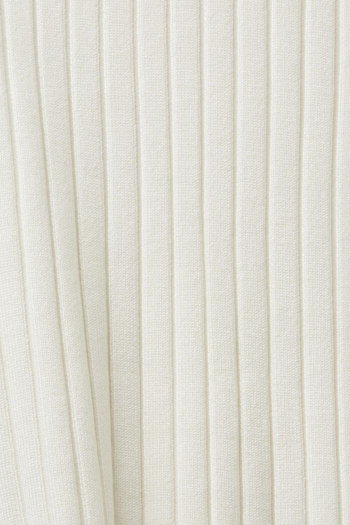 Sweter w paski z prążkowanej dzianiny, OFF WHITE, detail image number 4