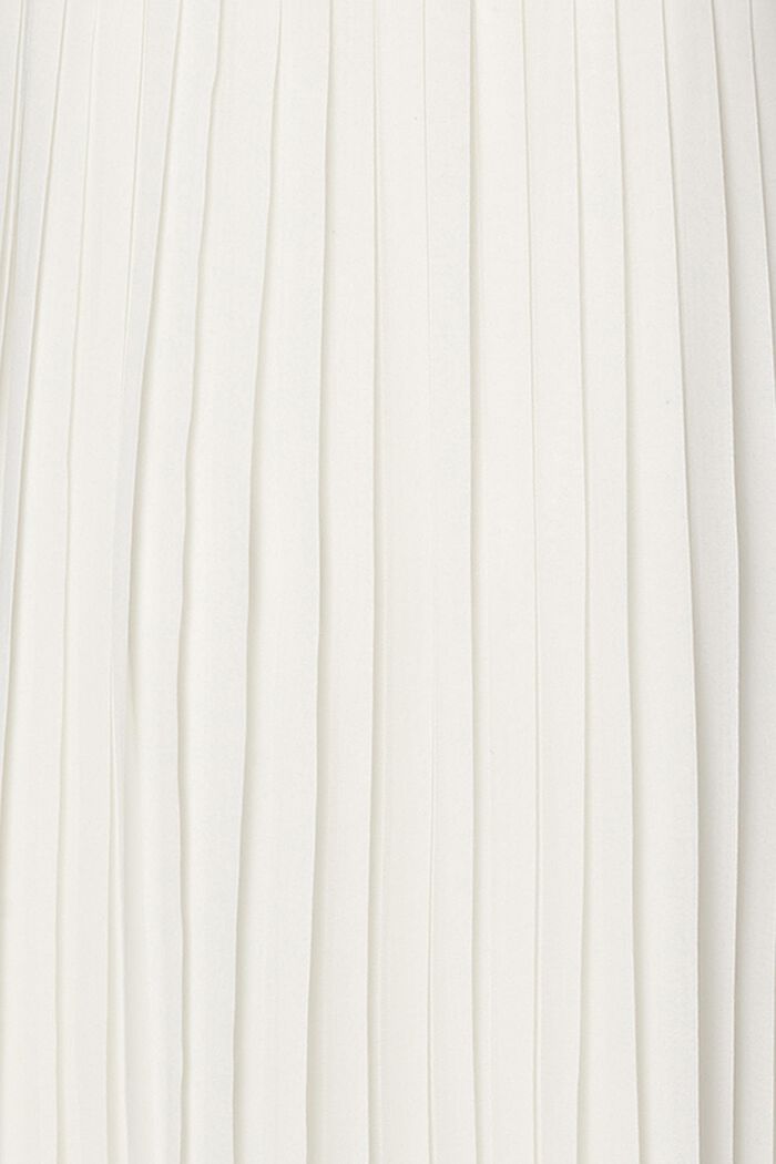Plisowana sukienka z wiązanym paskiem, OFF WHITE, detail image number 3