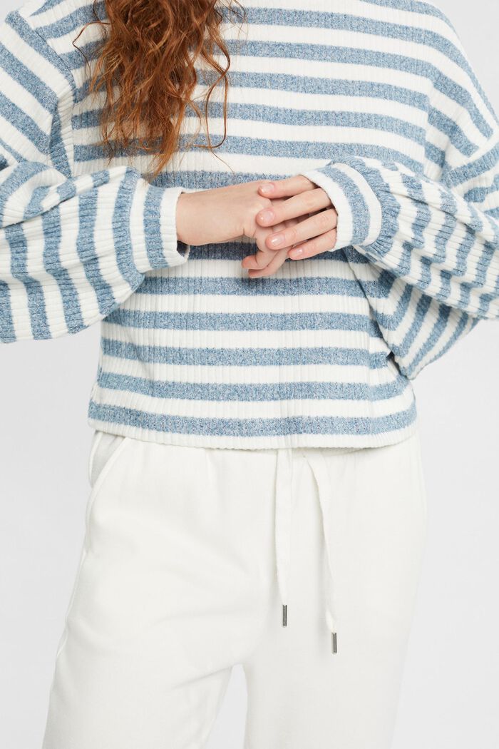 Sweter w paski, PETROL BLUE, detail image number 0