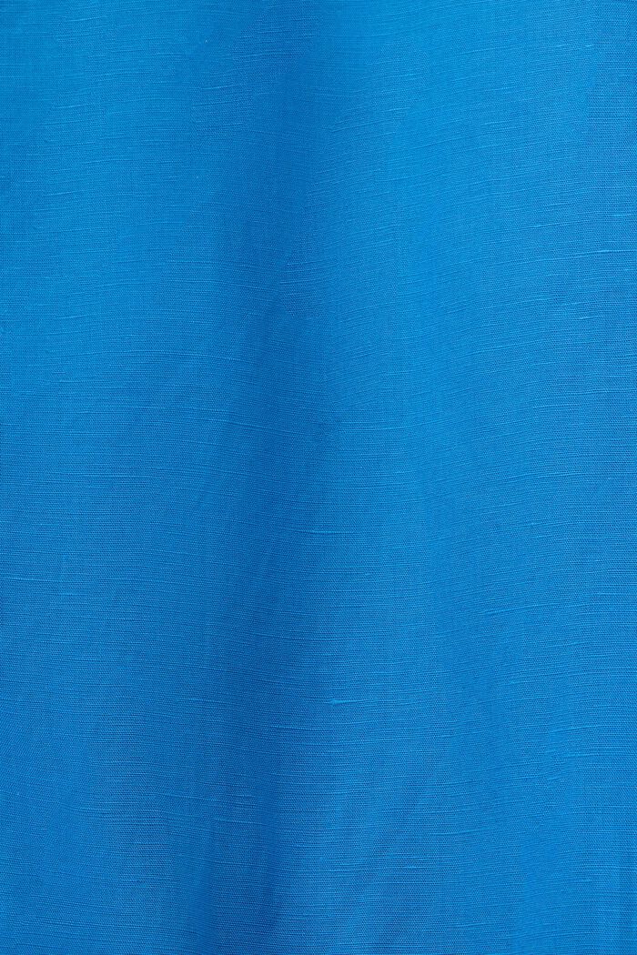 Sukienka w stylu tuniki z paskiem, mieszanka lnu, BRIGHT BLUE, detail image number 4