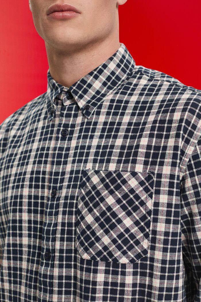Koszula w kratę z ekologicznej bawełny, NAVY, detail image number 2