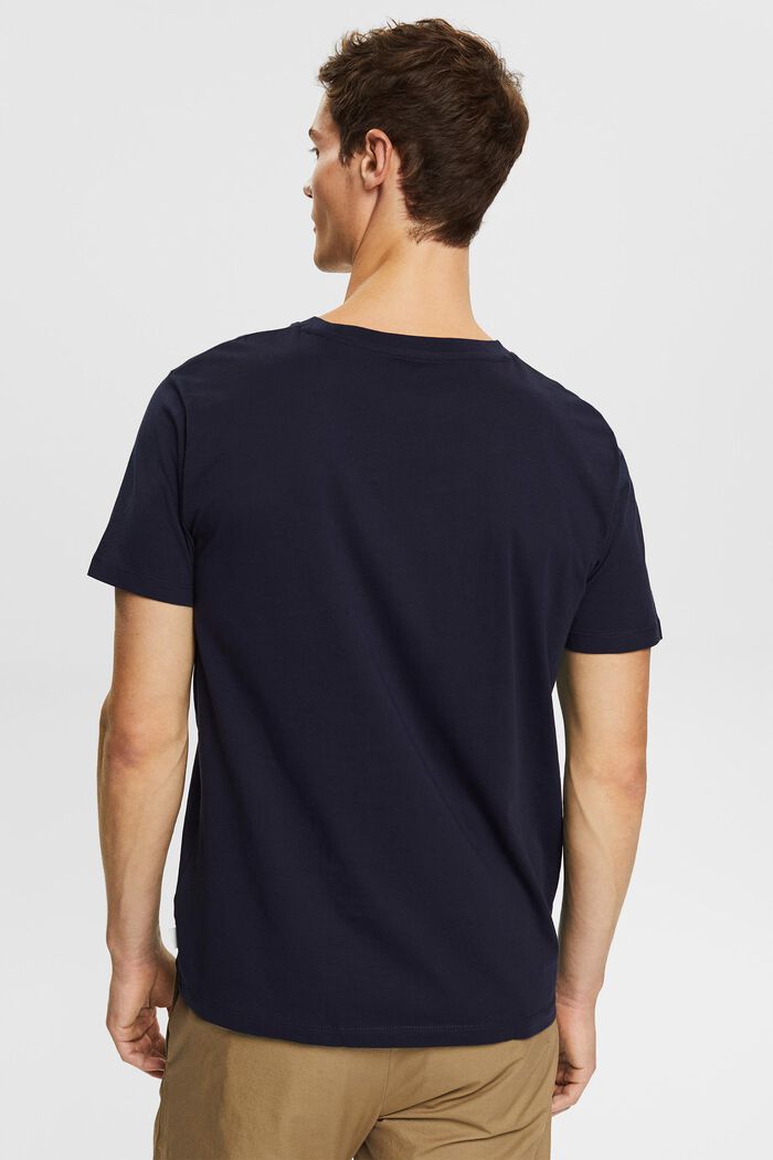 T-shirt z dżerseju z nadrukiem, bawełna ekologiczna, NAVY, detail image number 3