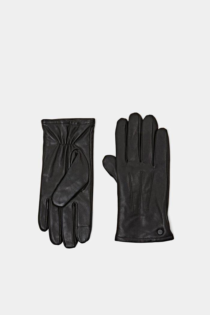 Skórzane rękawiczki, BLACK, detail image number 0