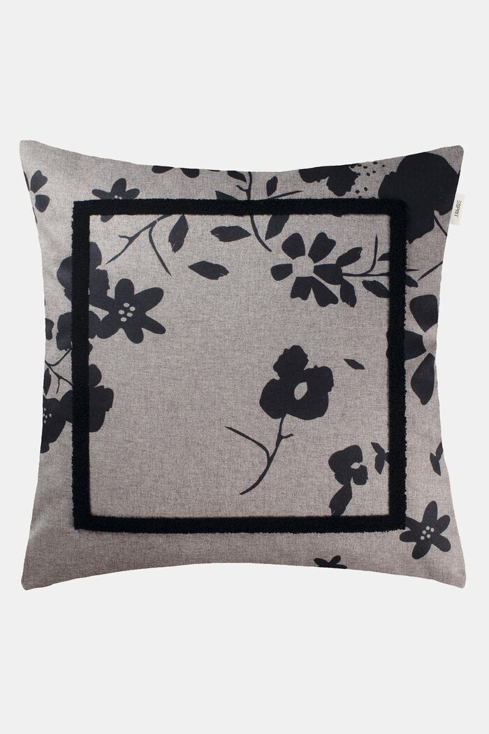 Poszewka na poduszkę z kwiatowym wzorem, GREY, detail image number 0