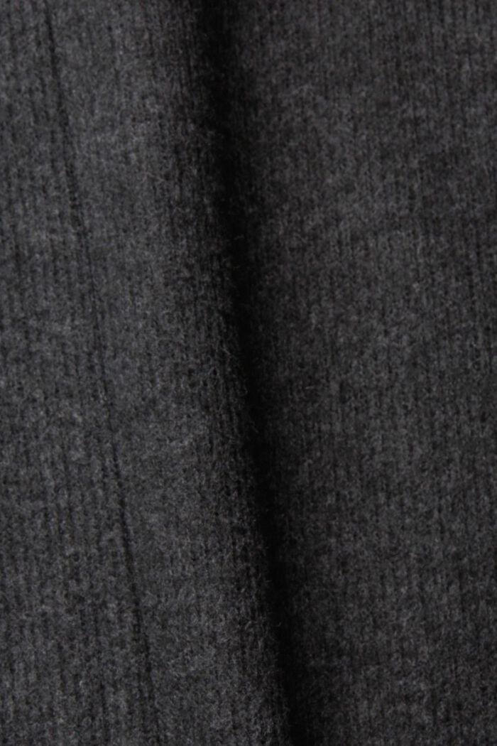 Sweter z prążkowanej dzianiny z łódkowym dekoltem, ANTHRACITE, detail image number 1