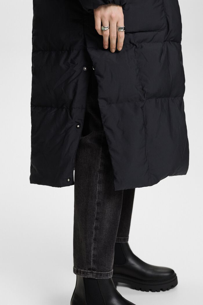 Puchowy płaszcz z kapturem, BLACK, detail image number 2