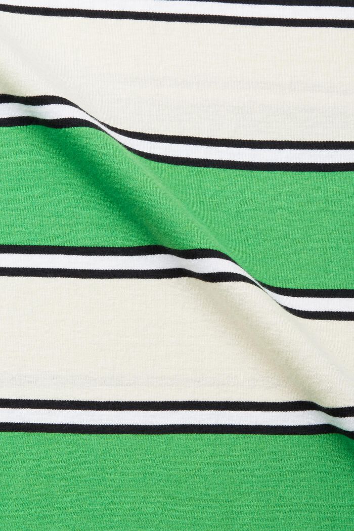 T-shirt w paski ze zrównoważonej bawełny, GREEN, detail image number 5