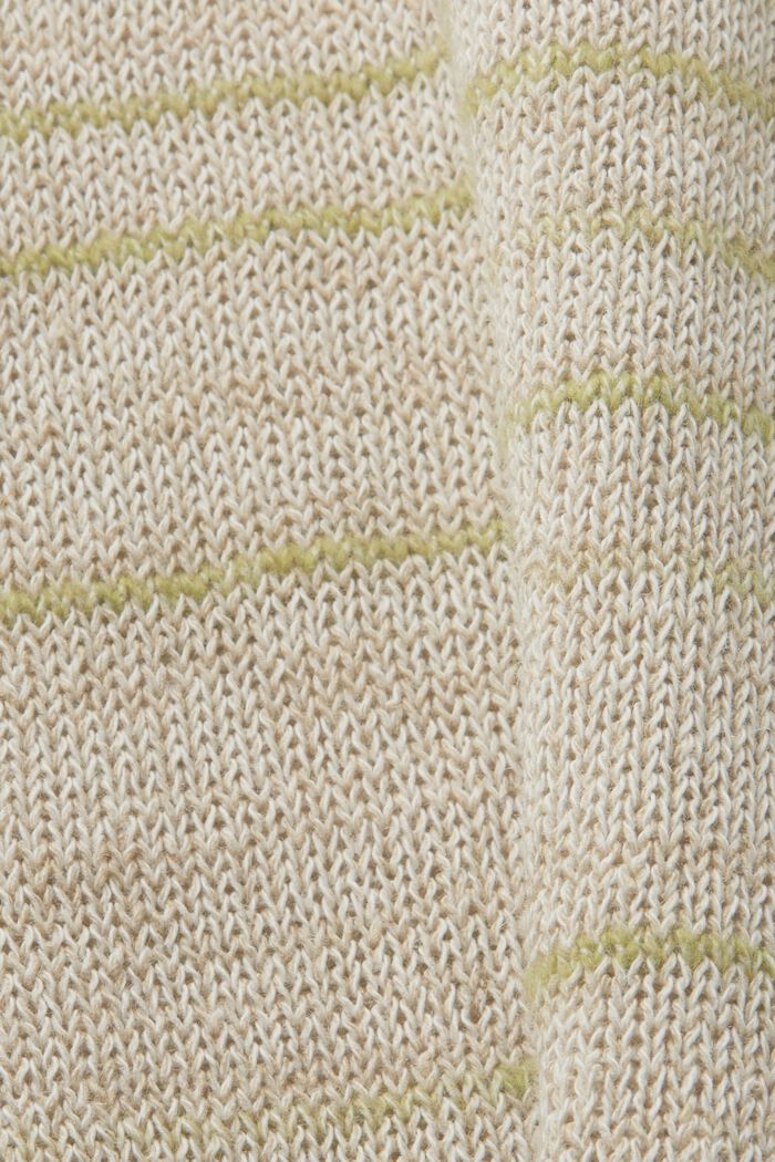 Sweter z kolorowej przędzy, mieszanka z lnem, SAND, detail image number 4