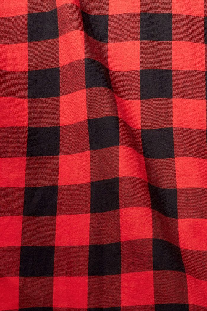 Flanelowa koszula w kratkę vichy ze zrównoważonej bawełny, RED, detail image number 4