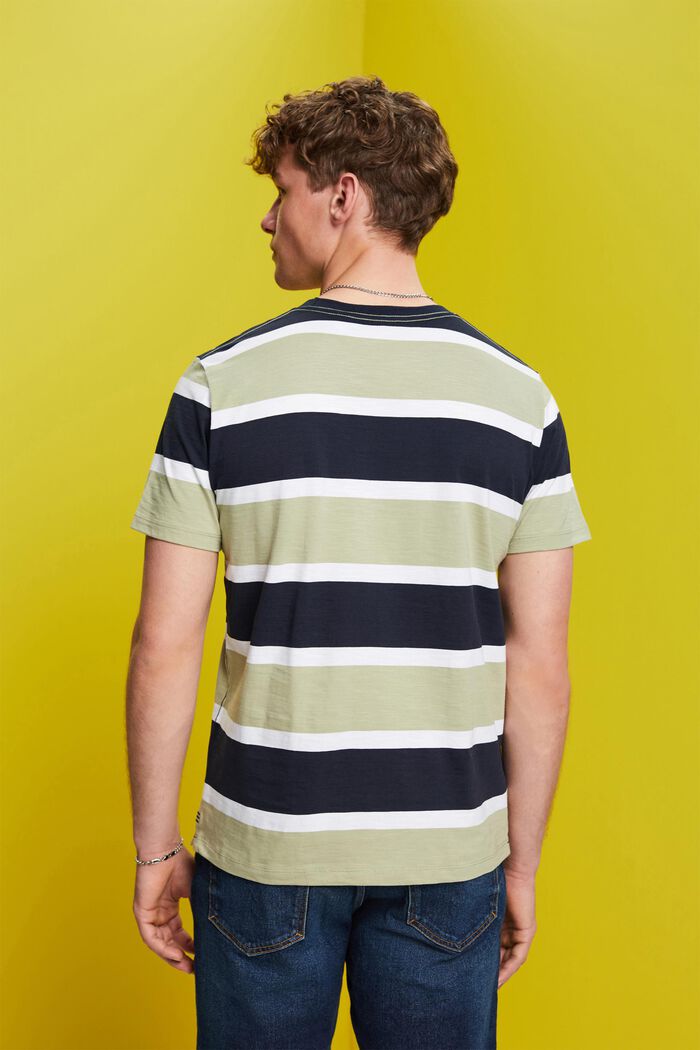 Dżersejowy T-shirt w paski, 100% bawełny, LIGHT GREEN, detail image number 3