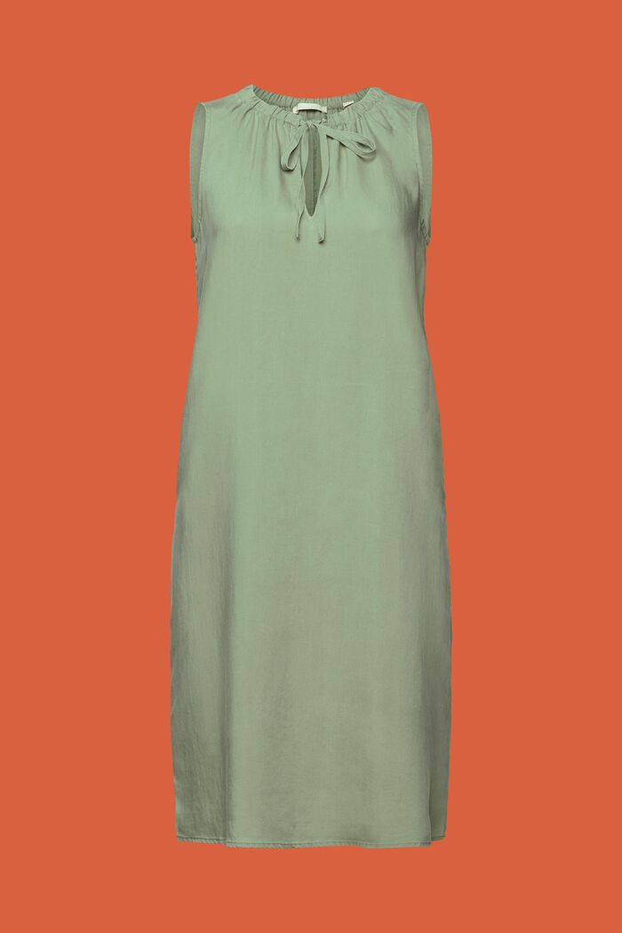 Sukienka bez rękawów z elastycznym kołnierzem, PALE KHAKI, detail image number 6