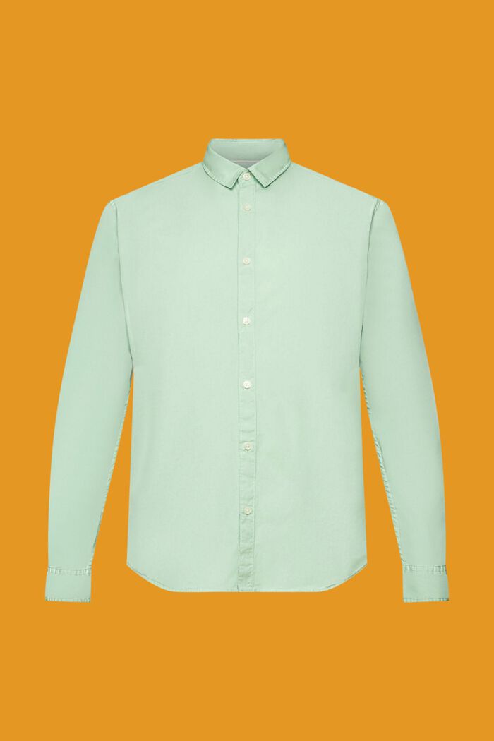 Koszula z ekologicznej bawełny, slim fit, PASTEL GREEN, detail image number 5
