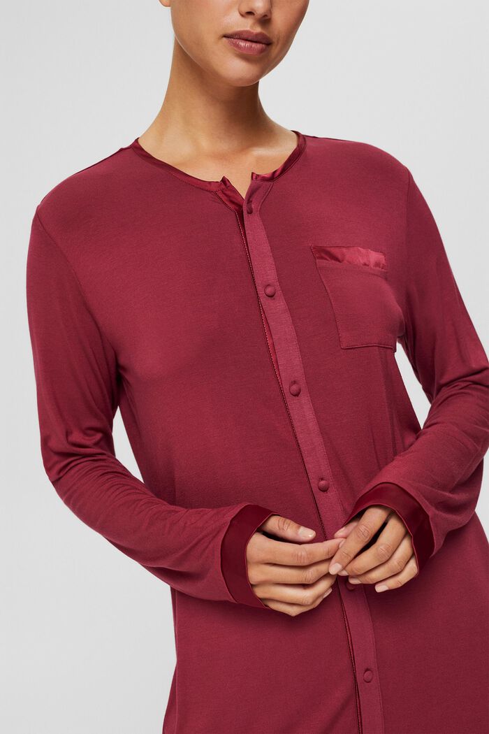 Jerseyowa koszula nocna z LENZING™ ECOVERO™, DARK RED, detail image number 3