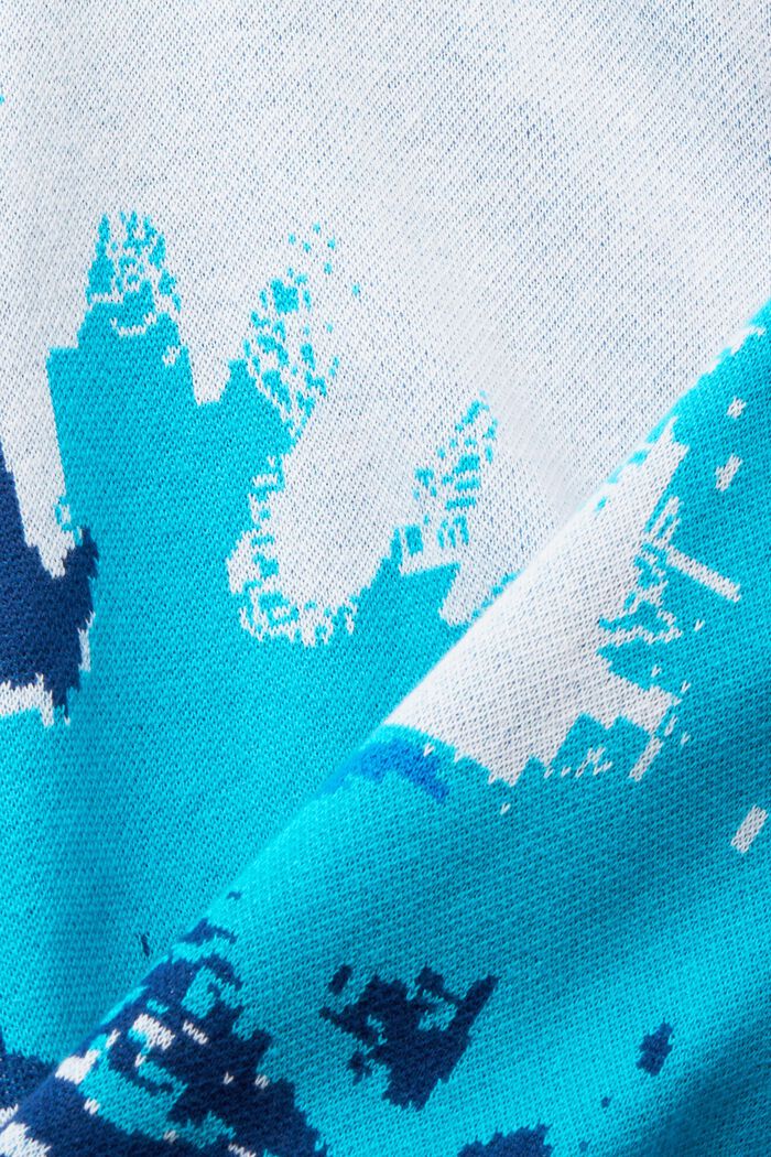 Sweter z zamkiem i falistym wzorem, BLUE, detail image number 5