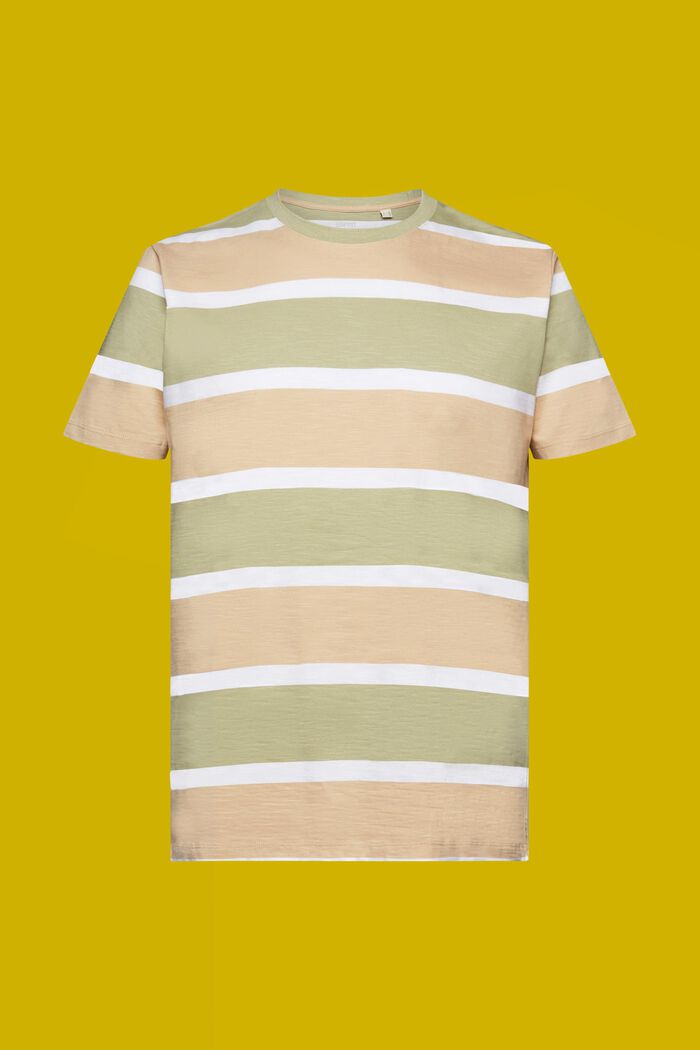 Dżersejowy T-shirt w paski, 100% bawełny, SAND, detail image number 6