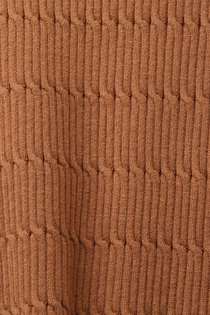 Dopasowany sweter w warkocze, CARAMEL, detail image number 5