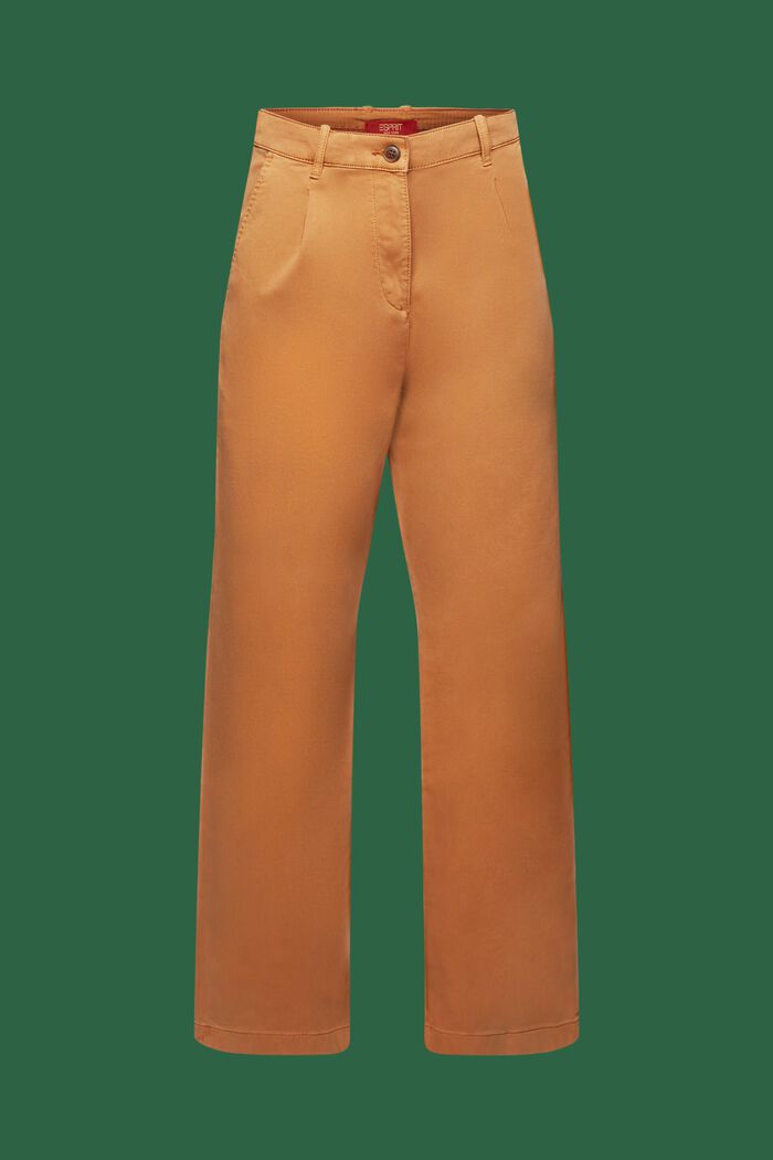 Szerokie spodnie chino z wysokim stanem, CARAMEL, detail image number 6