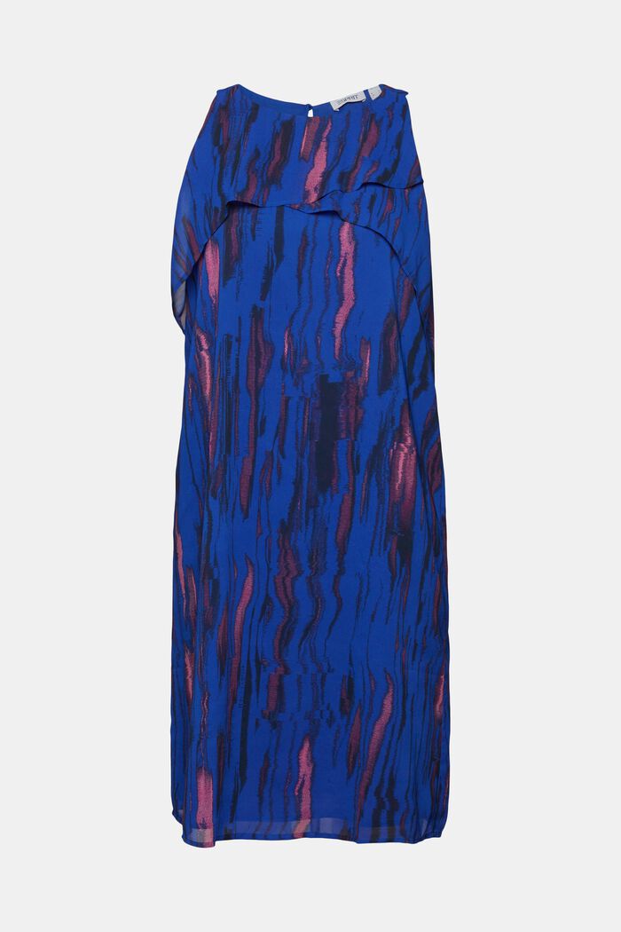 Sukienka mini z szyfonowej krepy z nadrukiem, BRIGHT BLUE, detail image number 6