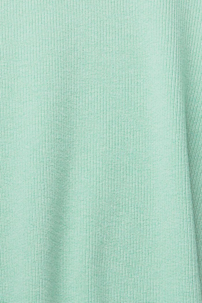 Sweter z okrągłym dekoltem, 100% bawełny, PASTEL GREEN, detail image number 1