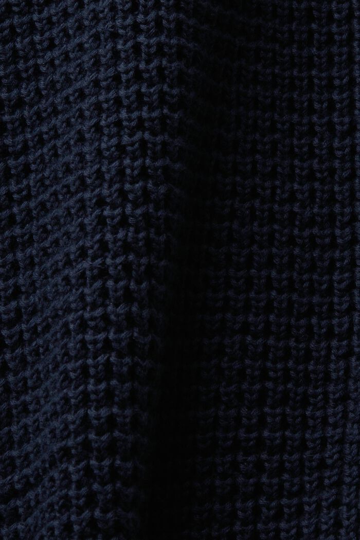 Sweter z dzianiny w warkocze z suwakiem do połowy długości, NAVY, detail image number 5