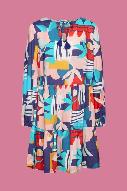 Sukienka plażowa z kolorowym nadrukiem