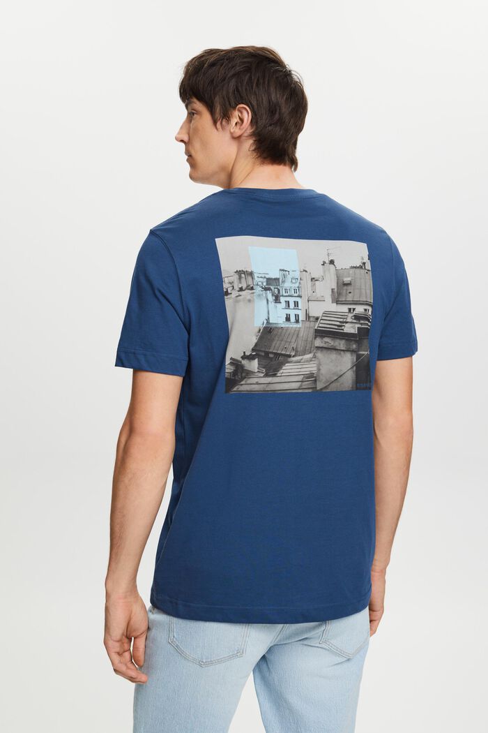 T-shirt z nadrukiem z przodu i z tyłu, GREY BLUE, detail image number 3