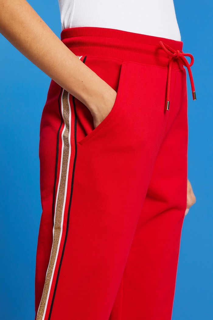 Bawełniane spodnie dresowe w paski, RED, detail image number 2