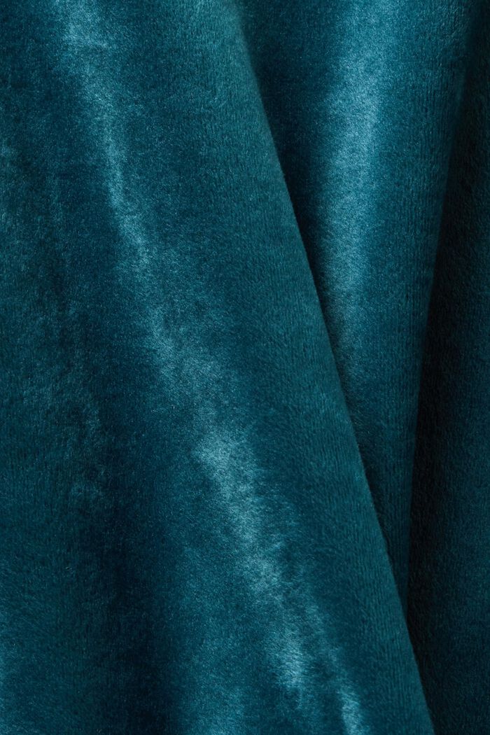 Aksamitna bluza typu loungewear, PETROL BLUE, detail image number 4