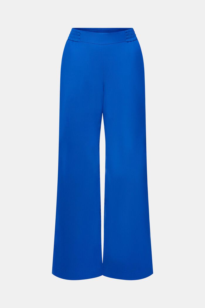 Szerokie spodnie bez zapięcia z diagonalu, BRIGHT BLUE, detail image number 7