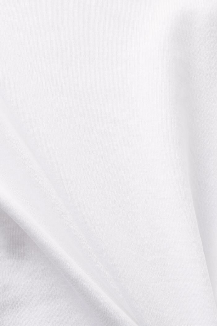 Bawełniany T-shirt z dekoltem w serek, WHITE, detail image number 5