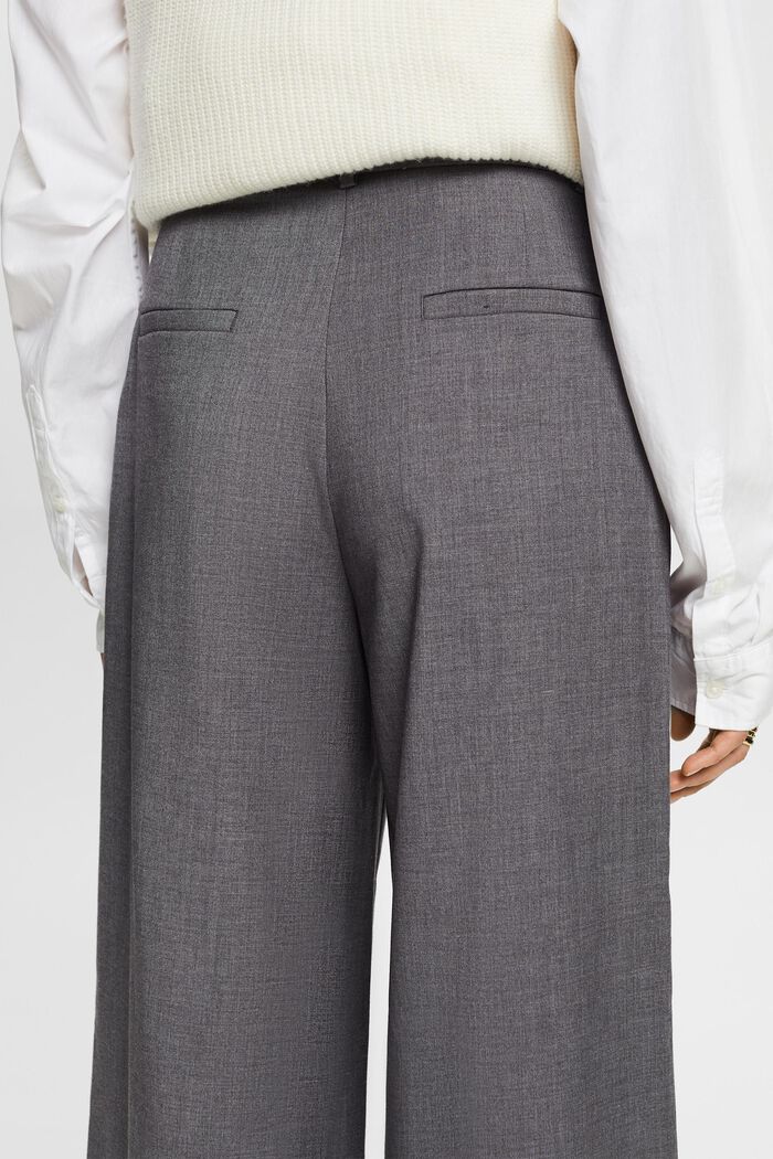 Spodnie z szerokimi nogawkami, zakładkami i wysokim stanem, MEDIUM GREY, detail image number 2
