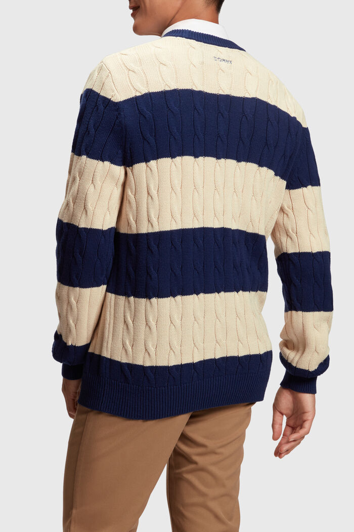 Pasiasty sweter w warkocze, SAND, detail image number 1