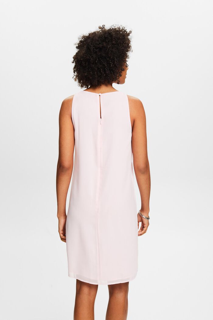 Sukienka mini bez rękawów z szyfonowej krepy, PASTEL PINK, detail image number 2